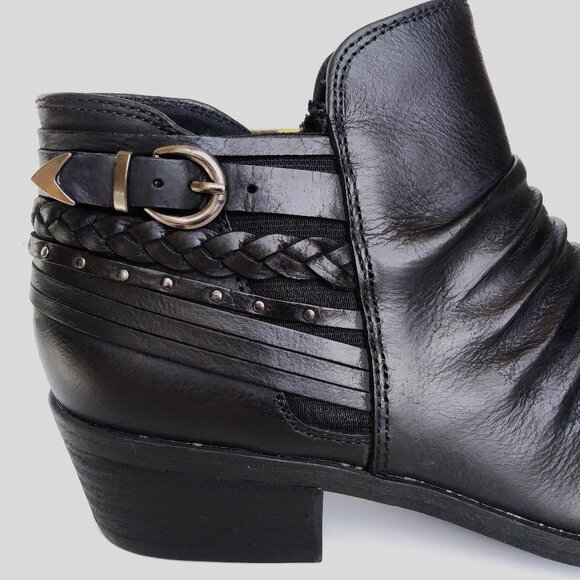 Pure Sole "Gwen" Leather Black Shootie Bootie- 8.5M - Picture 6 of 8